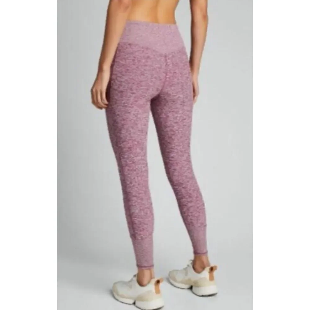 Alo Yoga High Waist Lounge Crop Leggings Gym Pink Heather Size S